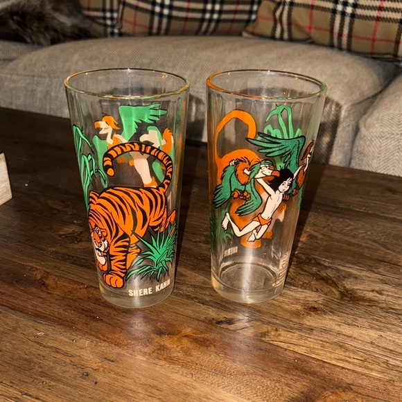 VTG Pepsi/The Jungle Book/Walt Disney World Themed Glasses Set of 2 SHERE KAHN - Picture 1 of 11